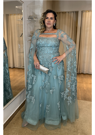 Vestido mbar De renda azul beb