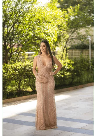 Vestido Califrnia rose gold