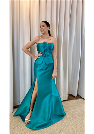 Vestido Gaya Verde Alfaiataria