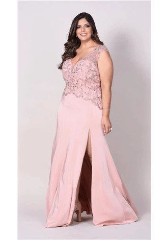 Vestido Poema Rosa Plus Size